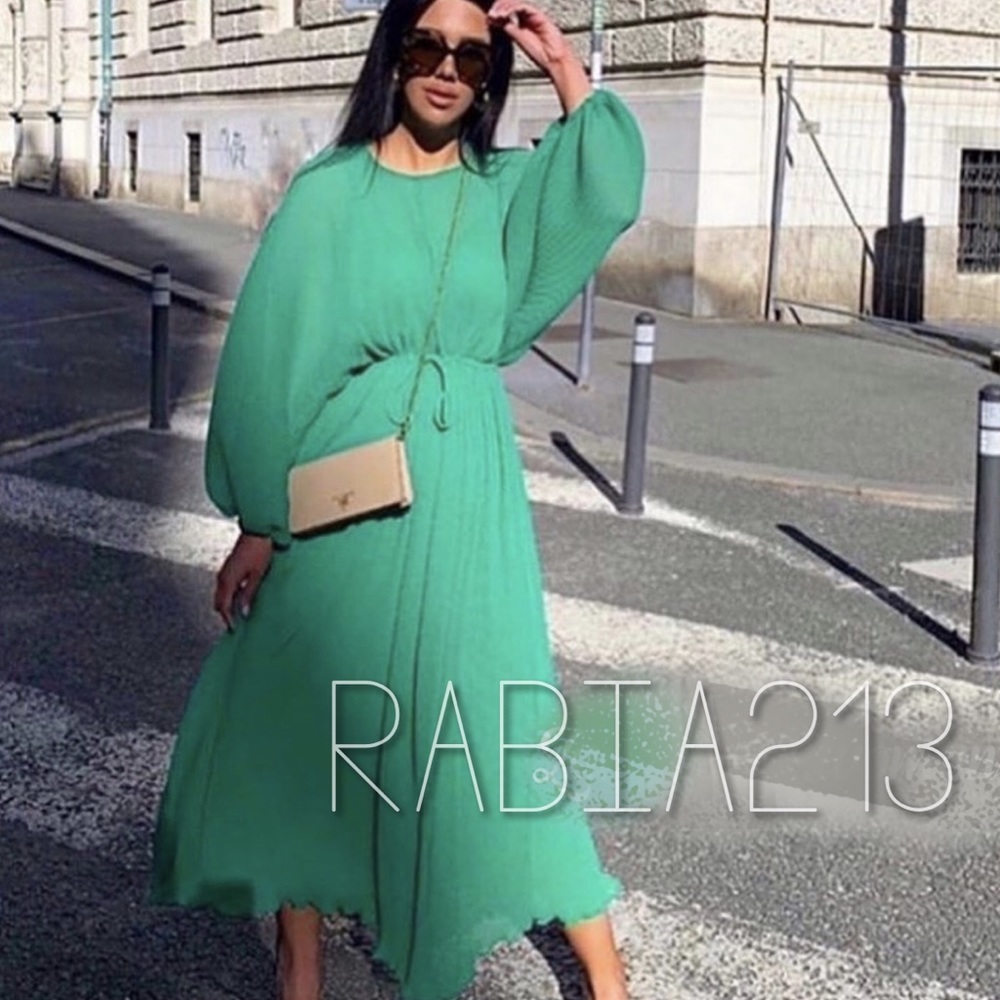 ZARA PLEATED DRESS - Picture 9 of 16